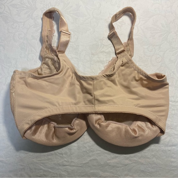 Glamorise Wonder Wire Front Closure Sheer Lace Cream Nude Demi Underwire Bra 36G - Picture 11 of 11